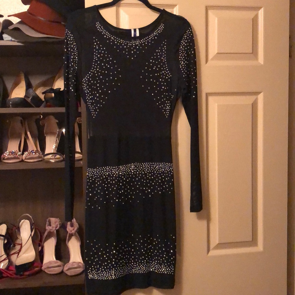 Sexy black dress with stones on it